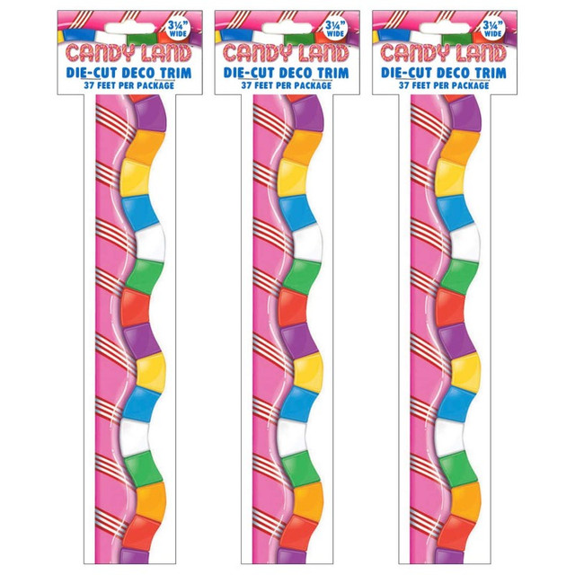 EUREKA Eureka® Candy Land™ Dimensional Look Extra Wide Die Cut Deco Trim®, 37 Feet Per Pack, 3 Packs