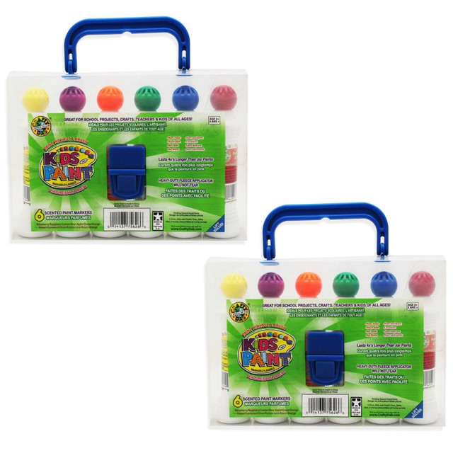 CRAFTY DAB - A DIV. OF C J VENNE LL Crafty Dab® Kids Scented Paint Markers, Assorted Colors, 6 Per Pack, 2 Packs