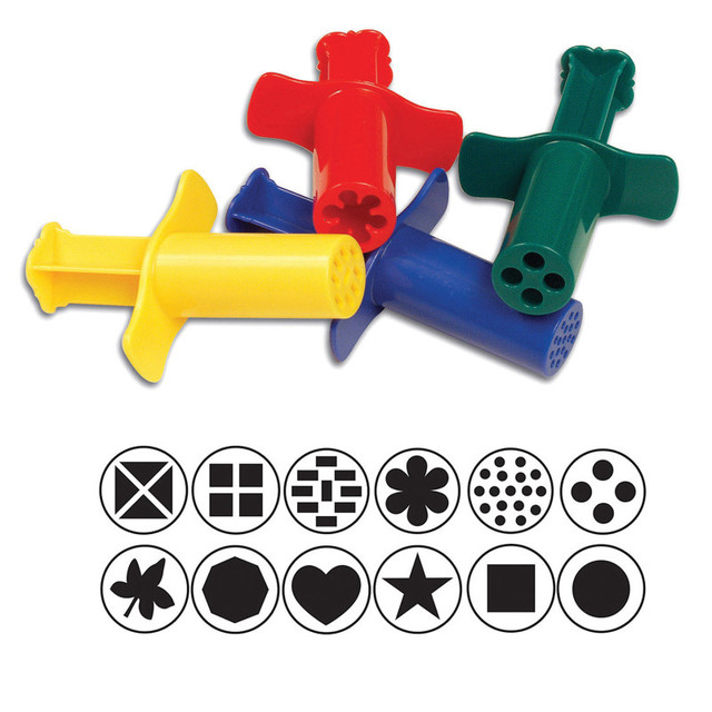 DIXON TICONDEROGA CO Creativity Street® Dough Extruders, 12 Assorted Patterns, Approx. 3", 12 Pieces
