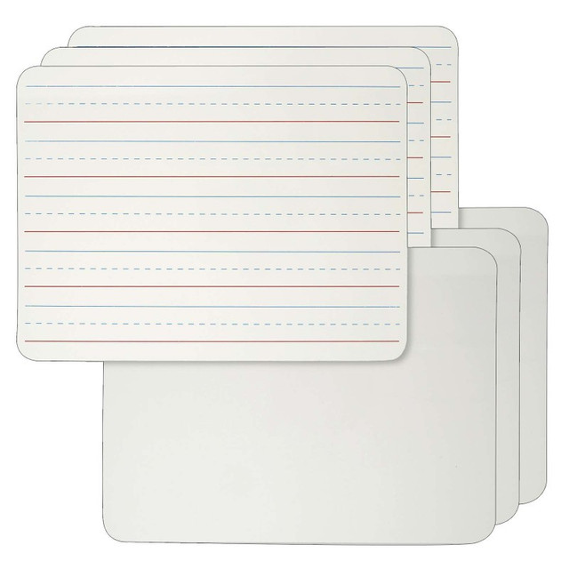 ADVANTUS Charles Leonard Dry Erase Board, 2-Sided Lined/Plain, 9" x 12", Pack of 6