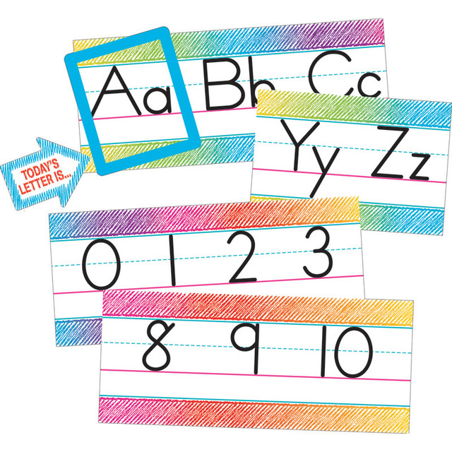 TEACHER CREATED RESOURCES Teacher Created Resources® Colorful Scribble Alphabet Line Bulletin Board
