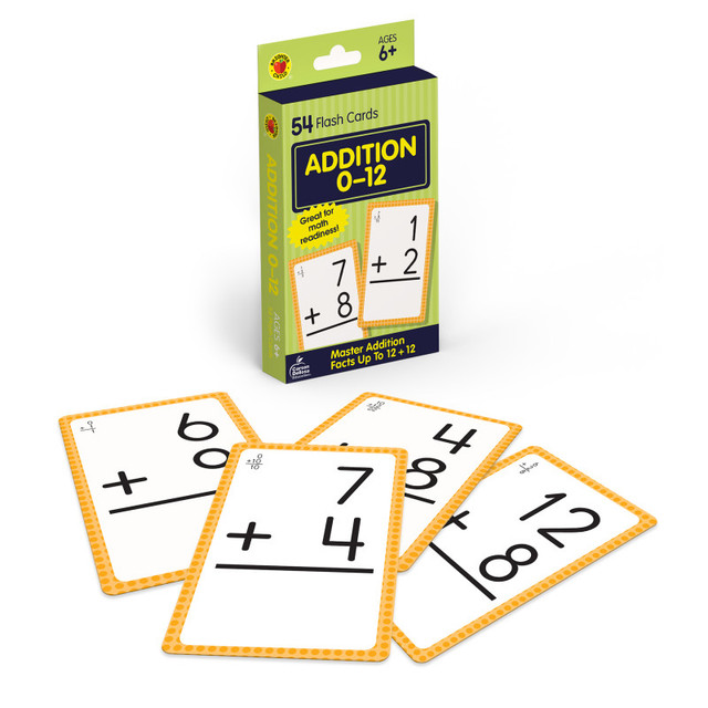 CARSON DELLOSA EDUCATION Brighter Child® Addition 0 to 12 Flash Cards, 54 Cards