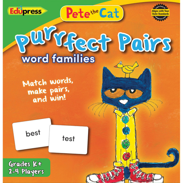 TEACHER CREATED RESOURCES Edupress™ Pete the Cat® Purrfect Pairs Game: Word Families