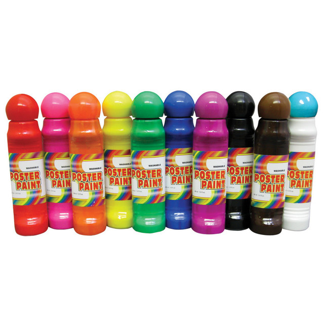 CRAFTY DAB - A DIV. OF C J VENNE LL Crafty Dab® Poster Paint, Assorted Colors, 48 ml each, Pack of 10