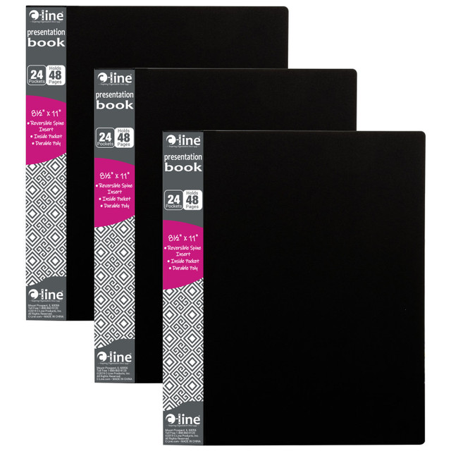 C-LINE PRODUCTS INC C-Line® Bound Sheet Protector Presentation Book, 24-Pocket, Pack of 3