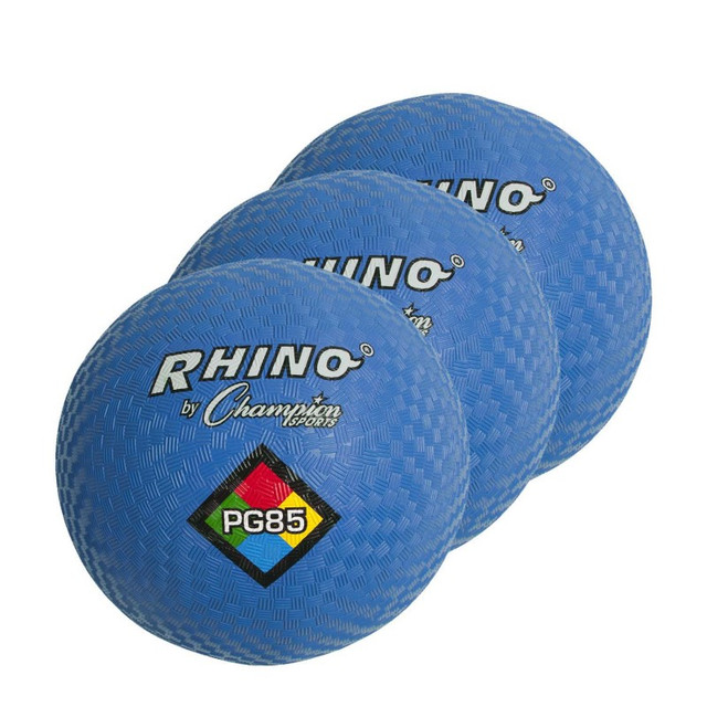 CHAMPION SPORTS Champion Sports Playground Ball, 8-1/2", Blue, Pack of 3
