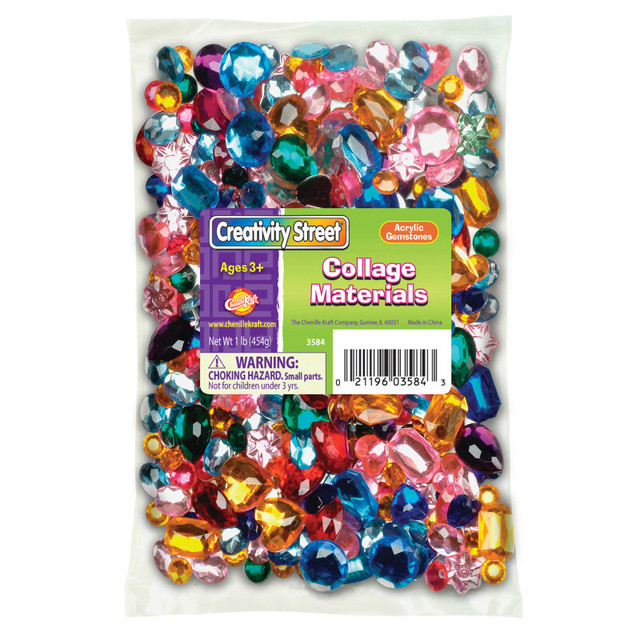 DIXON TICONDEROGA CO Creativity Street® Acrylic Gemstones, Assorted Colors & Sizes, 1 lb.