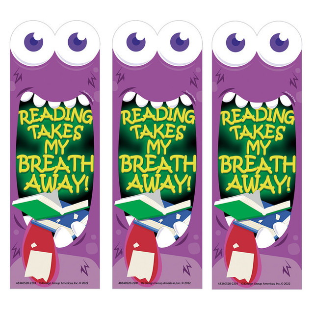 EUREKA Eureka® Reading Takes My Breath Away Monster Breath Scented Bookmarks, 24 Per Pack, 3 Packs