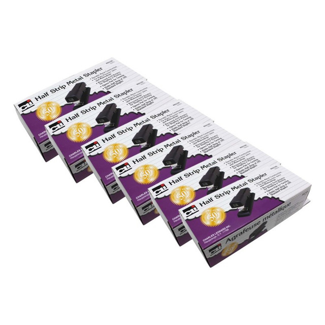ADVANTUS Charles Leonard Half Strip Economy Metal Stapler, Pack of 6