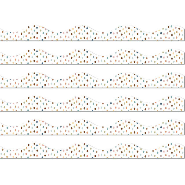 ASHLEY PRODUCTIONS Ashley Productions® Magnetic Scallop Border, 12" x 1", Everyone is Welcome Painted Dots, 12 Feet Per Pack, 6 Packs