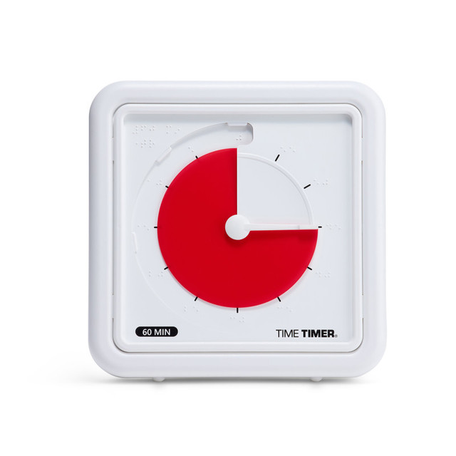 TIME TIMER LLC Time Timer® Braille 8" 60-Minute Visual Timer - Red Disk TIME TIMER LLC Time Timer® Braille 8" 60-Minute Visual Timer - Red Disk