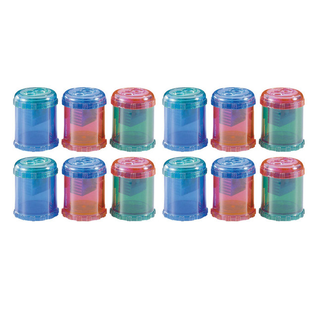 ACME UNITED CORPORATION Westcott® Plastic Manual Pencil and Crayon Sharpener, 2-Hole, Assorted Colors (No Color Choice), Pack of 12