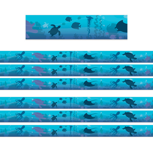 EUREKA Eureka® Seas the Day Blue Silhouettes Deco Trim®, 37 Feet Per Pack, 6 Packs