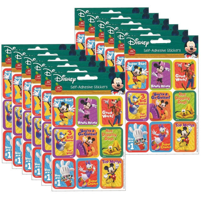 EUREKA Eureka® Mickey Mouse Clubhouse® Motivational Giant Stickers, 36 Per Pack, 12 Packs