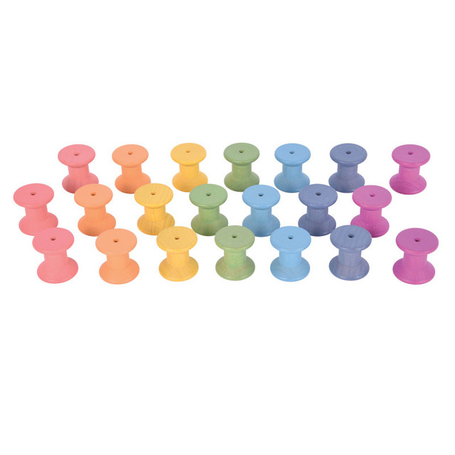 LEARNING ADVANTAGE TickiT® Rainbow Wooden Spools - Set of 21