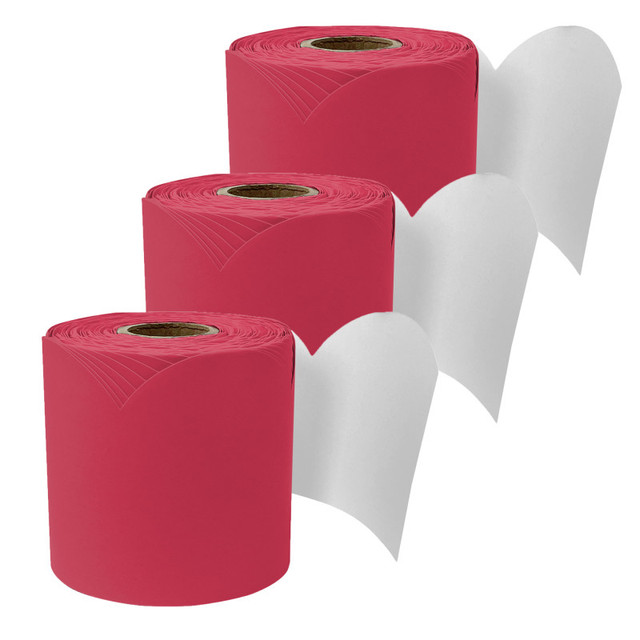 CARSON DELLOSA EDUCATION Carson Dellosa Education Rolled Scalloped Bulletin Board Border, Berry Red, 65 Feet, Pack of 3 CARSON DELLOSA EDUCATION Carson Dellosa Education Rolled Scalloped Bulletin Board Border, Berry Red, 65 Feet, Pack of 3