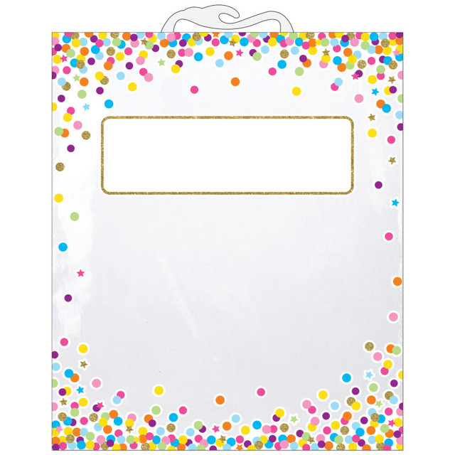 ASHLEY PRODUCTIONS Ashley Productions® Hanging Confetti Pattern Storage/Book Bag, 10.5" x 12.5", Pack of 6