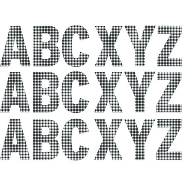 EUREKA Eureka® Gingham Jumbo 7" Deco Letters, 129 Per Pack, 3 Packs