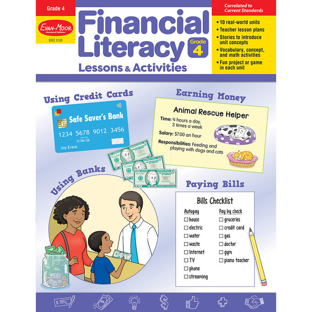 EVAN-MOOR Evan-Moor Educational Publishers Financial Literacy Lessons & Activities, Grade 4