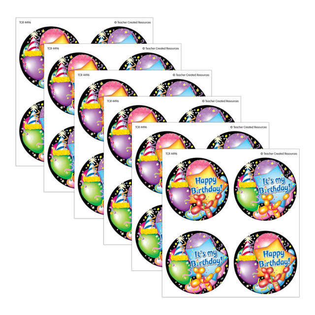 TEACHER CREATED RESOURCES Teacher Created Resources® Happy Birthday Wear 'Em Badges, 32 Per Pack, 6 Packs TEACHER CREATED RESOURCES Teacher Created Resources® Happy Birthday Wear 'Em Badges, 32 Per Pack, 6 Packs