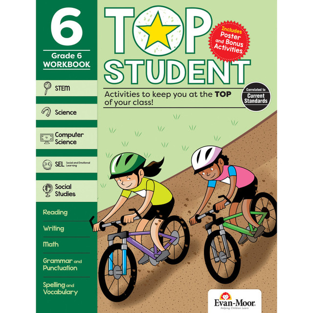 CARSON DELLOSA EDUCATION Evan-Moor Educational Publishers Top Student Activity Book, Grade 6