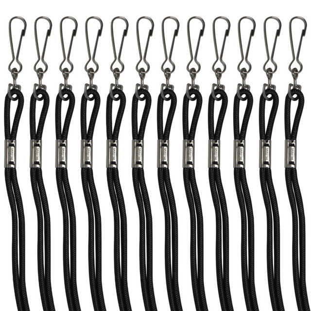 CHAMPION SPORTS Champion Sports Lanyards, Black, Pack of 12