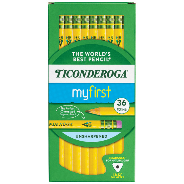 DIXON TICONDEROGA CO Ticonderoga® My First Tri-Write Primary Size No. 2 Pencils with Eraser, Box of 36