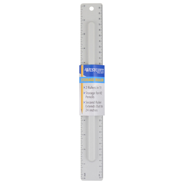 ACME UNITED CORPORATION Westcott® 2-Piece 12" Ruler with Pencil Storage