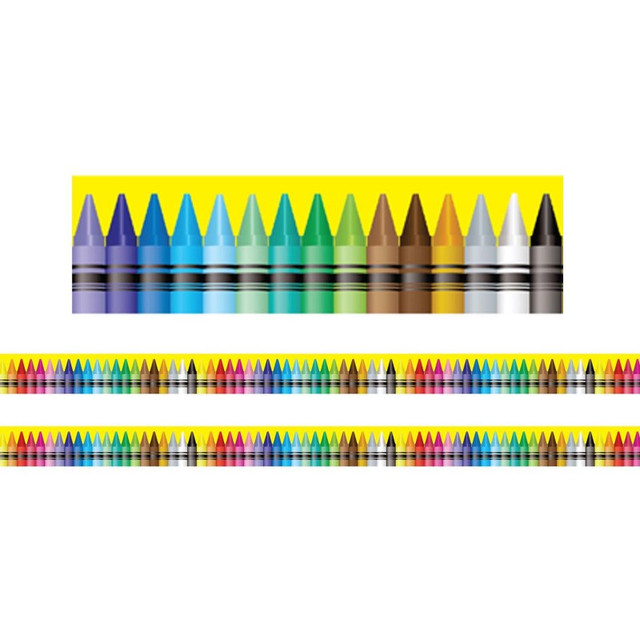 ADVANTUS Charles Leonard Borders/Trims, Magnetic, Rectangle Cut - 1-1/2" x 24", Crayon Theme, 24' per Pack, 2 Packs