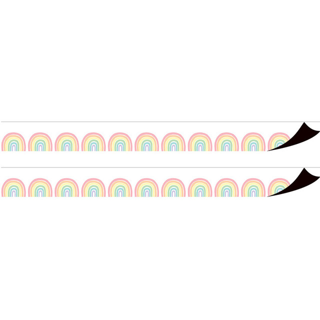 TEACHER CREATED RESOURCES Teacher Created Resources® Pastel Pop Rainbows Magnetic Border, 24 Feet Per Pack, 2 Packs