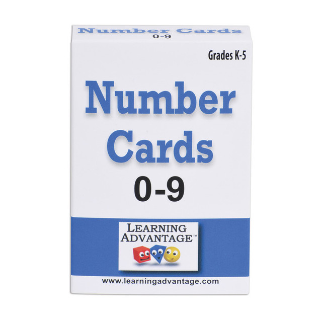 LEARNING ADVANTAGE Learning Advantage® Number Cards 0-9 - Black - Set of 50