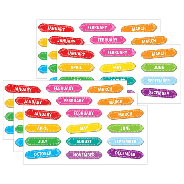 ASHLEY PRODUCTIONS Ashley Productions® Magnetic Die-Cut Timesavers & Labels, Months of the Year, Chalk Loops, 12 Per Pack, 6 Packs