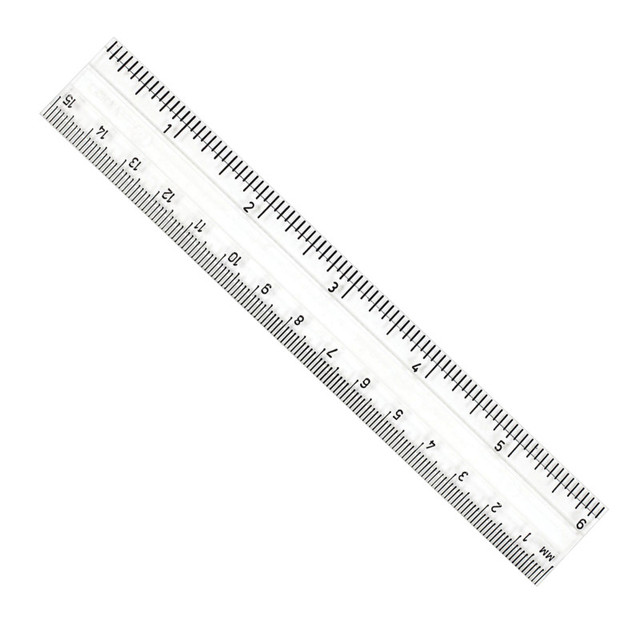 ADVANTUS Charles Leonard Double Bevel Plastic Ruler, 6", Clear