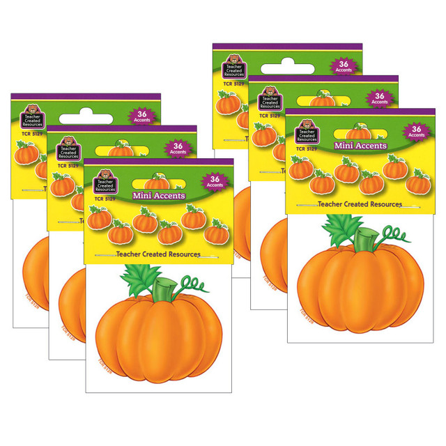 TEACHER CREATED RESOURCES Teacher Created Resources® Pumpkins Mini Accents, 36 Per Pack, 6 Packs
