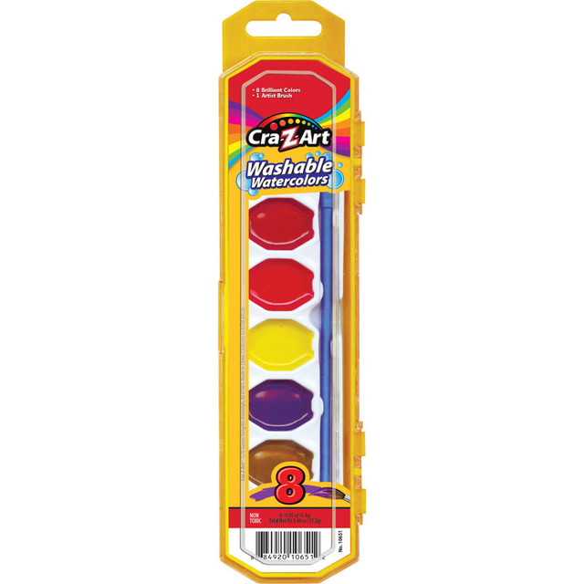 LAROSE INDUSTRIES LLC - CRA-Z-ART Cra-Z-Art® Washable Watercolors with Brush, Peggable Tray, 8 Count