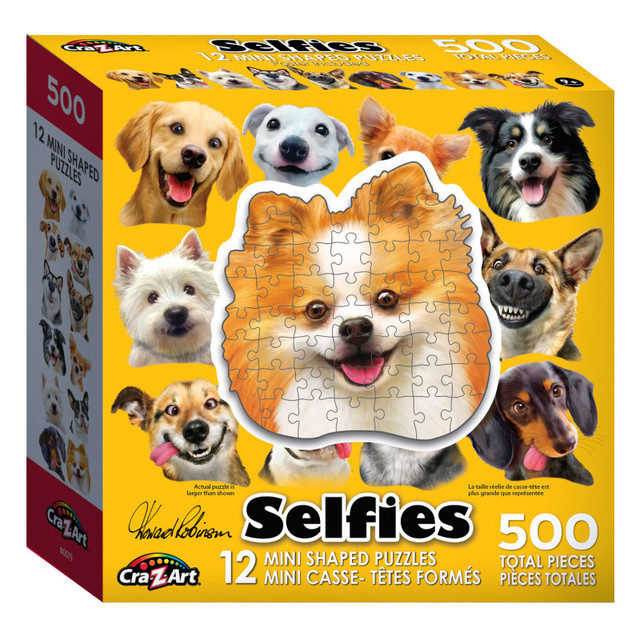 LAROSE INDUSTRIES LLC - CRA-Z-ART Cra-Z-Art® Dog Selfies Mini Shaped Puzzle Set, 12 Puzzles