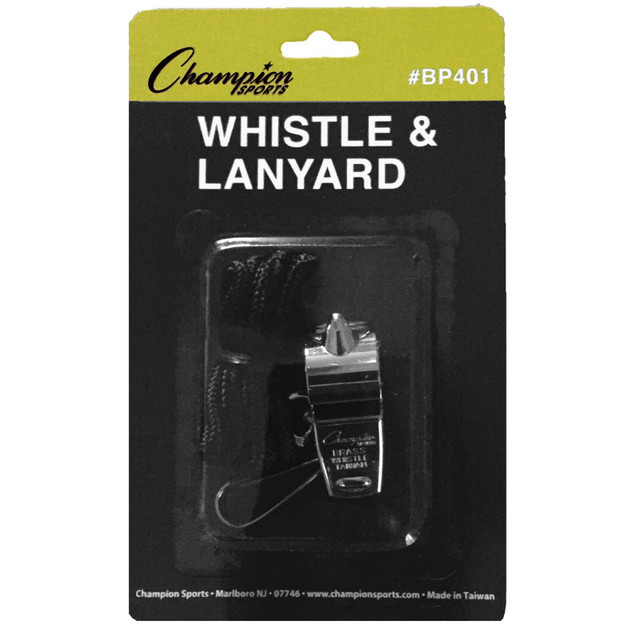 CHAMPION SPORTS Champion Sports Metal Whistle & Black Lanyard Pack