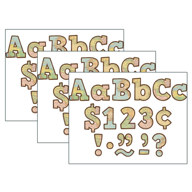 TEACHER CREATED RESOURCES Teacher Created Resources® Travel the Map Bold Block 4" Letters Combo Pack, 230 Per Pack, 3 Packs
