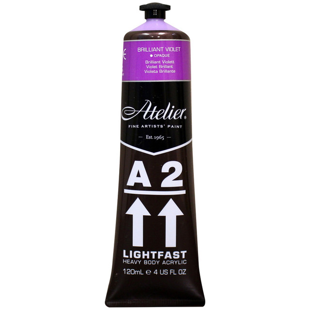 CHROMA INC Atelier A2 Heavy Body Lightfast Artist Acrylic, 4 oz., Brilliant Violet