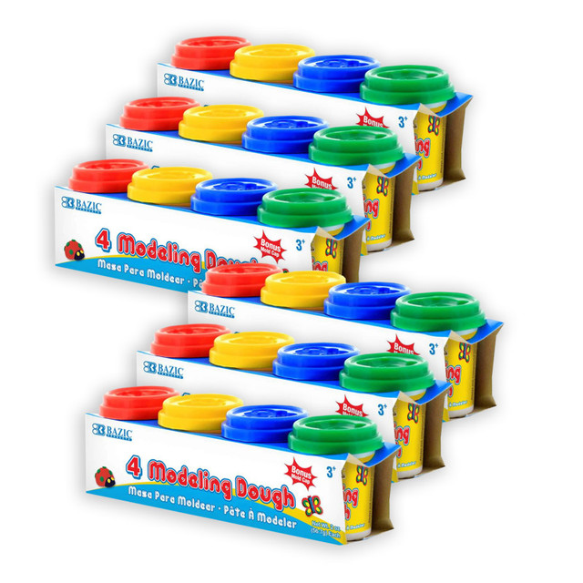 BAZIC PRODUCTS BAZIC Products® Modeling Dough, 2 oz. Multi Color, 4 Per Pack, 6 Packs