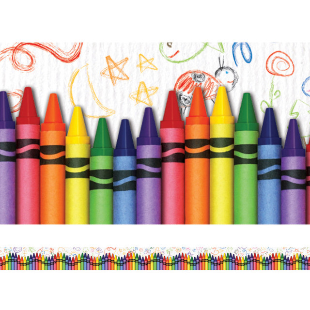 TEACHER CREATED RESOURCES Edupress™ Crayons Straight Border Trim, 35 Feet