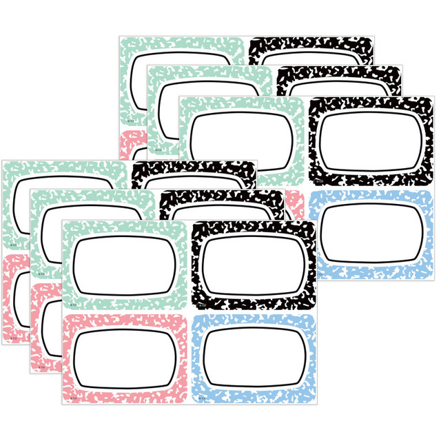 TEACHER CREATED RESOURCES Teacher Created Resources® Cool for School Name Tags/Labels, Multi-Pack, 3-1/2" x 2-1/2", 36 Per Pack, 6 Packs