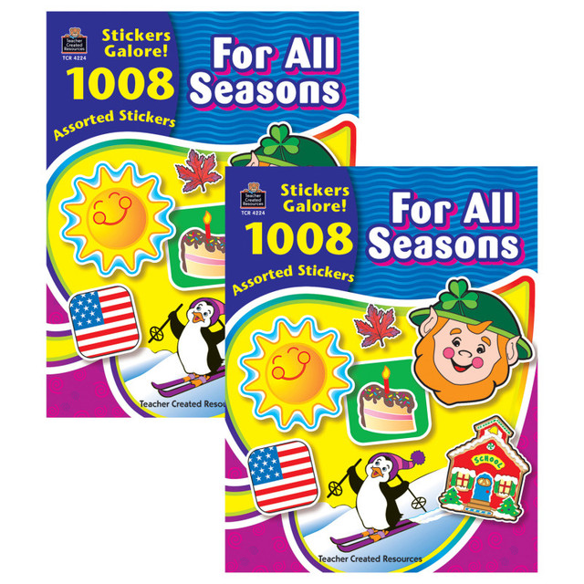 TEACHER CREATED RESOURCES Teacher Created Resources® For All Seasons Sticker Book, 1008 Stickers Per Book, Pack of 2