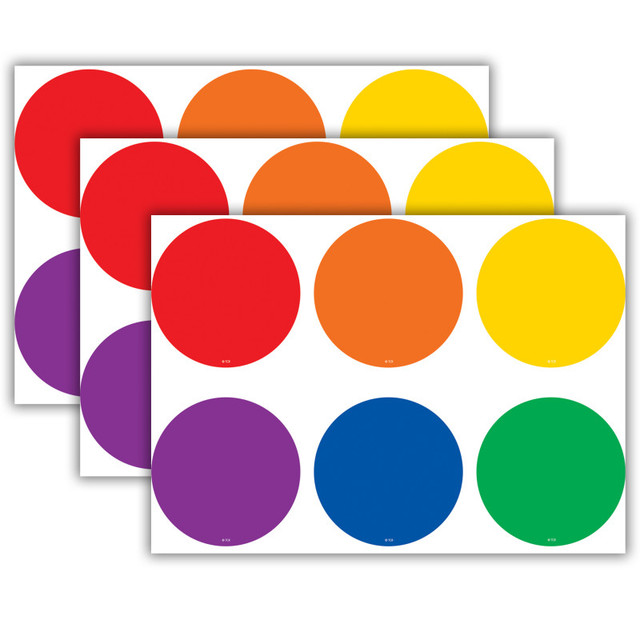 TEACHER CREATED RESOURCES Teacher Created Resources® Spot On® Colorful Circles Carpet Markers, 12 Per Pack, 3 Packs