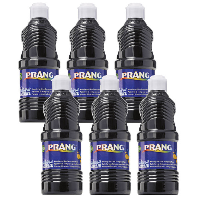 DIXON TICONDEROGA CO Prang® Washable Tempera Paint, Black, 16 oz, Pack of 6