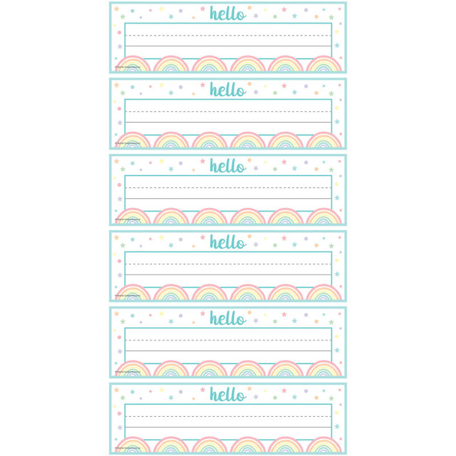 TEACHER CREATED RESOURCES Teacher Created Resources® Pastel Pop Flat Name Plates, 36 Per Pack, 6 Packs