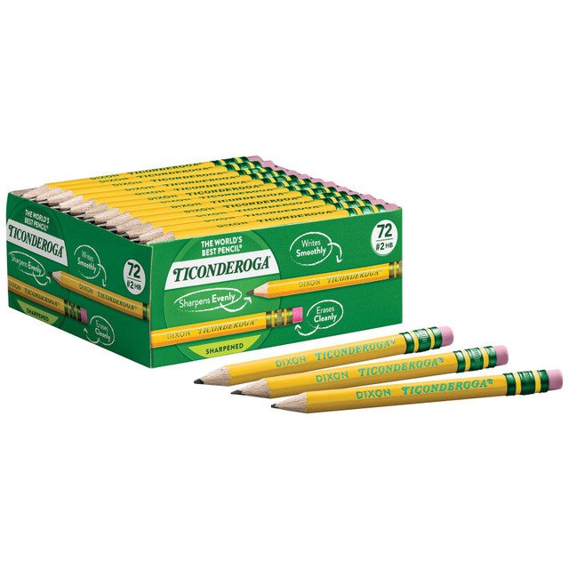 DIXON TICONDEROGA CO Ticonderoga® Golf Pencils with Eraser, Box of 72