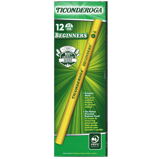 DIXON TICONDEROGA CO Ticonderoga® Beginners® Pencils without Eraser, Pack of 12