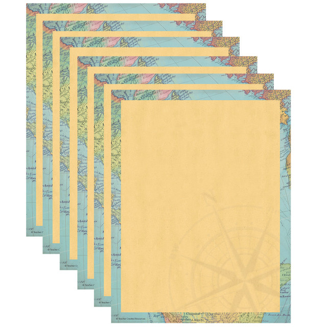 TEACHER CREATED RESOURCES Teacher Created Resources® Travel the Map Computer Paper, 8.5" x 11", 50 Sheets Per Pack, 6 Packs