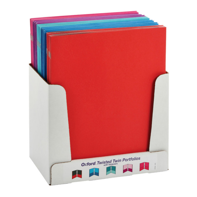 TOPS PRODUCTS Oxford® Twisted Twin Pocket Folders with Fasteners, Letter Size, Assorted, Pack of 50